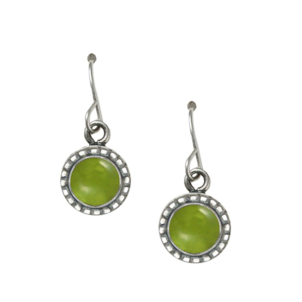 Sterling Silver Small Peridot Gemstone Drop Dangle Earrings